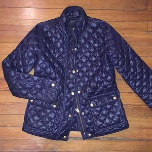 JCrew Navy quilted jacket size small
